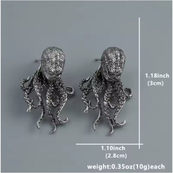 Exaggerated Retro Octopus Earrings Gothic Punk Steampunk Statement Jewelry NEW - Picture 2 of 3